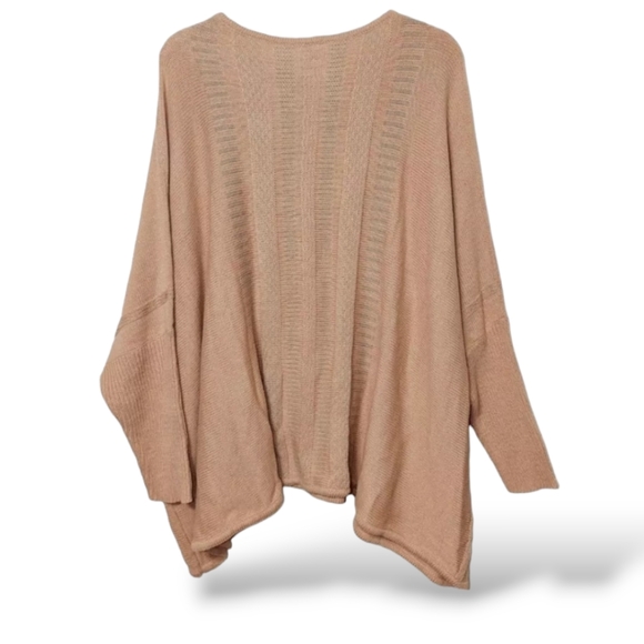 Marla Wynne Women's Dolman Sleeve Scoop-Neck Poncho Sweater sz 2X Dusty Pink - Picture 3 of 5